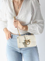 Cross Body Tas Love Bag Icon Leder Pinko Beige love bag icon A0F1-vue-porte